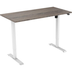 Active zit sta bureau elektrisch - 140 x 80 cm - wit frame - Logan Eiken werkblad- ergonomisch bureau - verstelbaar bureau