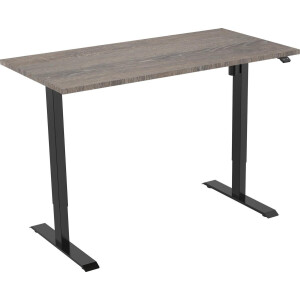 Active zit sta bureau elektrisch - 120 x 80 cm - zwart frame - Logan Eiken werkblad - ergonomisch bureau - verstelbaar bureau