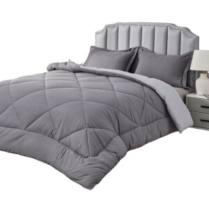 ApexArte® Dekbed 240x220 - 2 Persoons 4 Seizoenen - Wasbaar - Extra Zacht - Donkergrijs