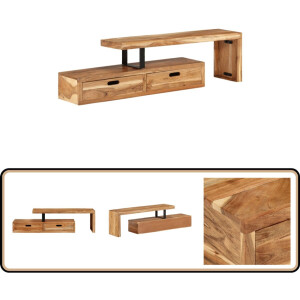 vidaXL Tv-meubel massief acaciahout - 112x30x40 cm TV Kast - Tv Meubels - Acacia Hout - Vintage Tv Stand - Landelijke Tv Tafel