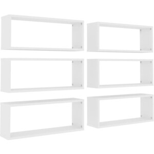 vidaXL - Wandschappen - kubus - 6 - st - 60x15x23 - cm - spaanplaat - wit