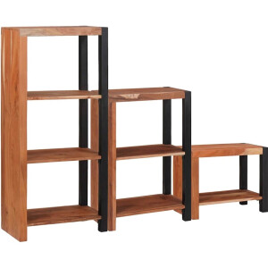 vidaXL - Boekenplank - 3 - pcs - Bruin - 50 - x - 30 - x - 110 - cm - Massief - Acacia - Hout