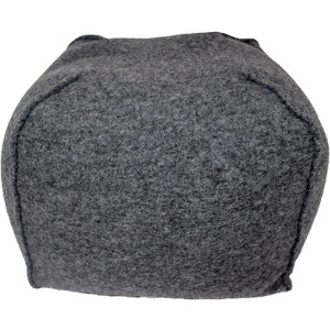 Poef Fluffy Cooked Wool Donker Grijs-296