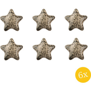 Clayre & Eef Deurknop set van 6 stuks 4 cm Zwart Keramiek Meubelknop