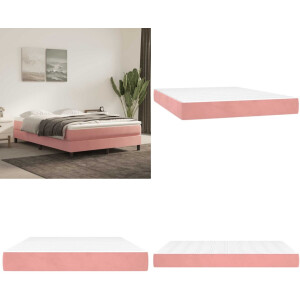 vidaXL Pocketveringmatras 140x210x20 cm fluweel roze - Pocketveringmatras - Pocketveringmatrassen - Matras - Pocketvering Matras