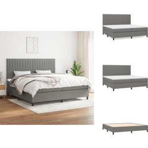 vidaXL Boxspring - Boxsprings - Bed - Slaapmeubel - Boxspring met matras stof donkergrijs 200x200 cm