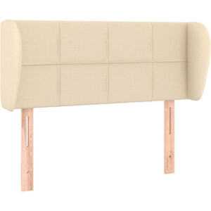 vidaXL - Hoofdbord - met - randen - 93x23x78/88 - cm - stof - crèmekleurig