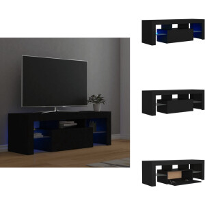 vidaXL Tv-kast - Tv-kasten - Televisiekast - Televisiekasten - Tv-meubel met LED-verlichting 120x35x40 cm zwart