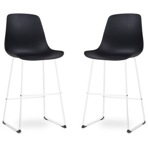 Nolon Nino-Pip barkruk zwart - wit onderstel 75 cm - set van 2
