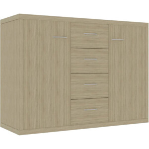 vidaXL - Dressoir - 88x30x65 - cm - bewerkt - hout - sonoma - eikenkleurig