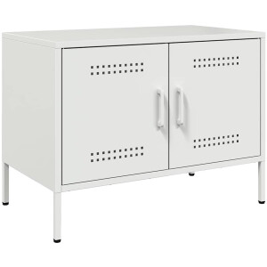 vidaXL - Tv-meubel - 68x39x50,5 - cm - staal - wit