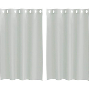 vidaXL - Gordijnen - voile - met - doorvoertules - 2 - st - 140x175 - cm - lichtgrijs