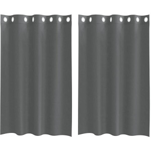 vidaXL - Gordijnen - voile - met - doorvoertules - 2 - st - 140x175 - cm - donkergrijs