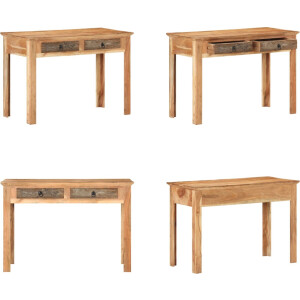 vidaXL Bureau 110x50x75 cm massief gerecycled hout - Schrijftafel - Schrijftafels - Bureau - Bureaus