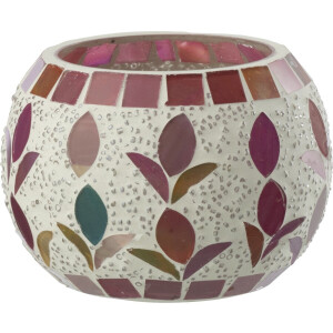 J-Line kaarshouder - glas - wit/fuchsia - small - 2 stuks
