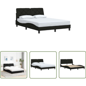 vidaXL Boxspring - Bed Frame - Bedframe zonder matras 120x200 cm stof zwart - Tweepersoonsbed - Houten Bed - Design Bed