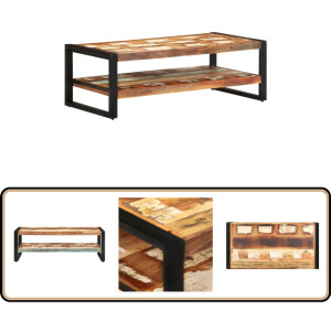 vidaXL Salontafel 120x60x40 cm gerecycled hout Salontafel - Houten Salontafel - Retro Salontafel - Industrieel Meubilair - Living Room Furniture