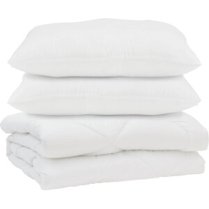 vidaXL - Dekbed - met - kussen - 3 - pcs - Wit - Microvezel