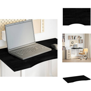 vidaXL Bureaublad - Bureaubladen - Vervangend Tafelblad - Meubelpaneel - Bureaublad rechthoekig 80x60x2,5 cm eikenhout donkerbruin