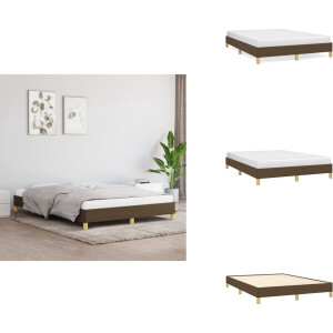 vidaXL Bedframe - Bedframe - Bed - Slaapmeubel - Bedframe zonder matras stof donkerbruin 140x200 cm