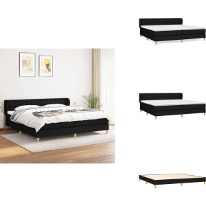 vidaXL Boxspring - Boxsprings - Bed - Slaapmeubel - Boxspring met matras stof zwart 200x200 cm
