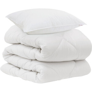vidaXL - Dekbed - met - kussen - 2 - pcs - Wit - Microvezel
