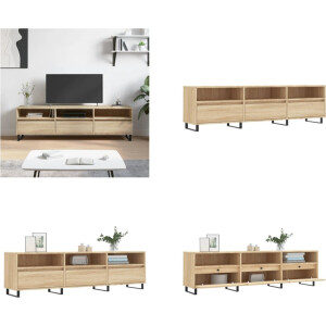 vidaXL Tv-meubel 150x30x44,5 cm bewerkt hout sonoma eikenkleurig - Tv-meubel - Tv-meubels - Tv-kast - Hifi-kast