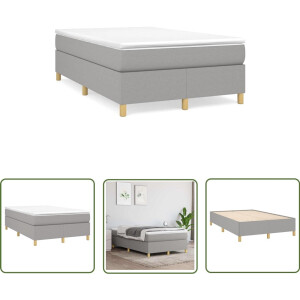 vidaXL Boxspringbed - Boxspring - Boxspring met matras stof lichtgrijs 120x190 cm - Slaapcomfort - Matras - Topmatras