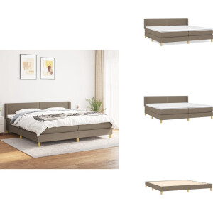 vidaXL Boxspring - Boxsprings - Bed - Slaapmeubel - Boxspring met matras stof taupe 200x200 cm