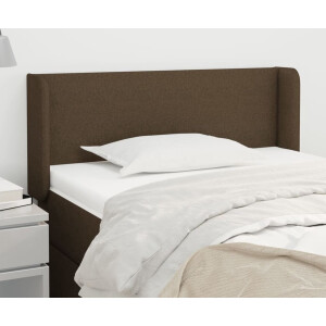 vidaXL Hoofdbord met randen 93x16x78/88 cm stof donkerbruin - Hoofdbord - Hoofdborden - Hoofdeinde - Houten Hoofdbord
