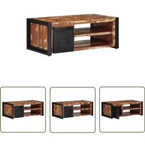 vidaXL Houten Salontafel - Salontafel - Salontafel 90x50x36 cm massief gerecycled hout meerkleurig - Recycled Wood Furniture - Multicoloured Table - Industrieel Design