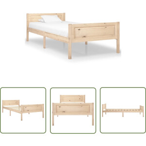 vidaXL Grenenhouten Bed Frame - Slaapkamers Meubels - Bedframe massief grenenhout 100x200 cm - Tweepersoons Bed - Bruine Bed - Hout Bed Frame