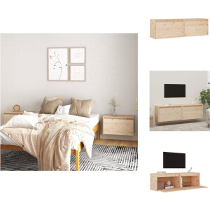 vidaXL Wandkast - Wandkasten - Hangkast - Hangende Kast - Wandkasten 2 st 60x30x35 cm massief grenenhout