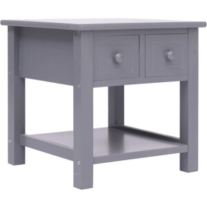 vidaXL - Bijzettafel - 40x40x40 - cm - paulowniahout - grijs