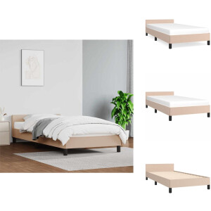 vidaXL Bedframe Met Hoofdbord - Bedframes Met Hoofdborden - Bedframe - Bed - Bedframe met hoofdeinde zonder matras Cappuccino 90x200 cm