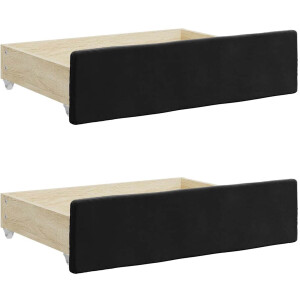 vidaXL - Bedlades - 2 - st - bewerkt - hout - en - fluweel - zwart