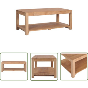 vidaXL Teak - Salontafel - Salontafel 100x50x40 cm massief teakhout - Houten Salontafel - Salontafel Met Lade - Vintage Salontafel