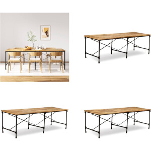 vidaXL - Eettafel - 240 - cm - massief - mangohout