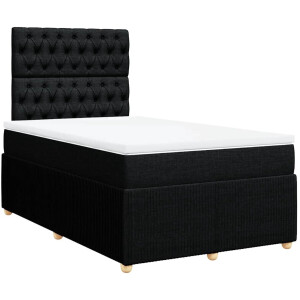 vidaXL - Boxspring - met - matras - stof - zwart - 120x190 - cm