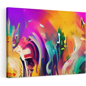 Artaza Canvas Schilderij Abstracte Kunst - Moderne Kunst met veel Kleuren - 120x80 - Groot - Foto Op Canvas - Wanddecoratie
