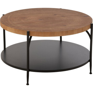 J-Line salontafel Voni - mdf/ijzer - zwart/naturel