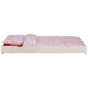 Leen Bakker - Bedlade Ties - Whitewash - Grenenhout - Wit - 194x17x94 Cm