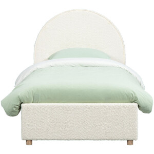 Leen Bakker - Vipack Bed Moon Met Opbergruimte - 90x200 Cm - Stof - Wit