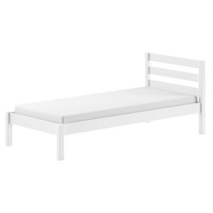 Leen Bakker - Eenpersoonsbed Pino 90x200cm - Massief Dennenhout - MDF - Wit