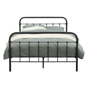 Leen Bakker - Bed Anne - Mat Antraciet - 140x200 Cm - Metaal - Grijs