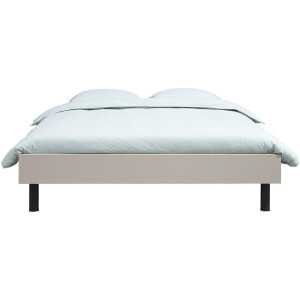 Leen Bakker - Bed Nova - Kiezelkleur - 140x200 Cm - Spaanplaat - Taupe#Beige