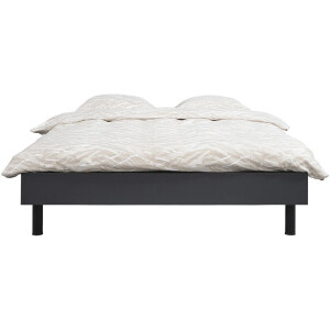 Leen Bakker - Bed Nova - Grafietkleur - 140x200 Cm - Spaanplaat - Zwart#Grijs