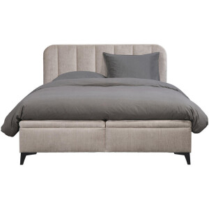 Leen Bakker - Bed Lizz Met Opbergruimte - Greige - 160x200 Cm - Stof - Beige#Taupe