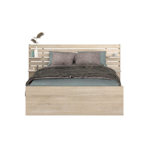 Leen Bakker - Bed Evi - Eikenkleur - 140x200 Cm - Spaanplaat - Beige