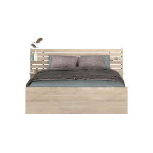 Leen Bakker - Bed Evi - Eikenkleur - 160x200 Cm - Spaanplaat - Beige